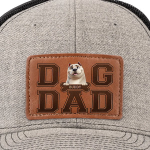 Fur Life, Dad Life - Dog Personalized Custom Leather Patch Hat - Father's Day, Gift For Pet Owners, Pet Lovers