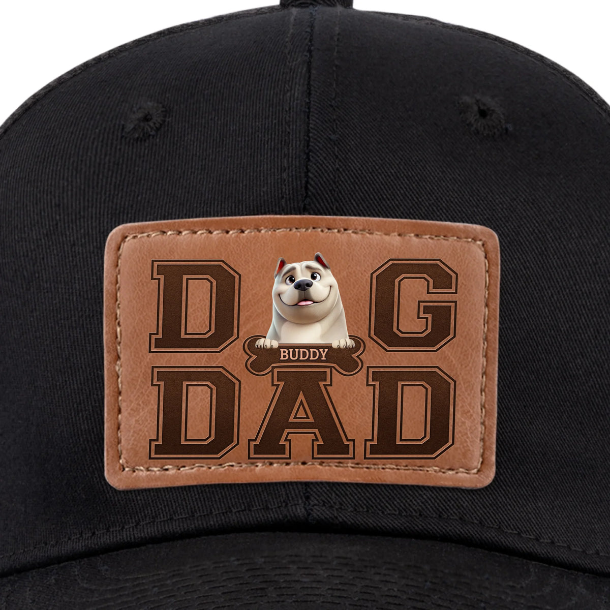 Fur Life, Dad Life - Dog Personalized Custom Leather Patch Hat - Father's Day, Gift For Pet Owners, Pet Lovers