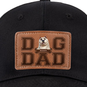 Fur Life, Dad Life - Dog Personalized Custom Leather Patch Hat - Father's Day, Gift For Pet Owners, Pet Lovers