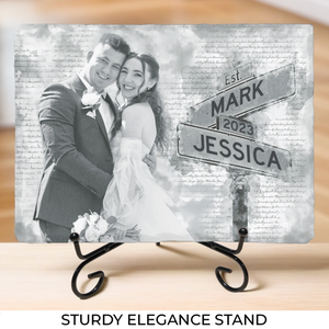Photo personnalisée « Tu es la meilleure chose qui me soit jamais arrivée » - Pierre rectangulaire personnalisée avec support pour couple - Cadeau pour mari et femme, anniversaire