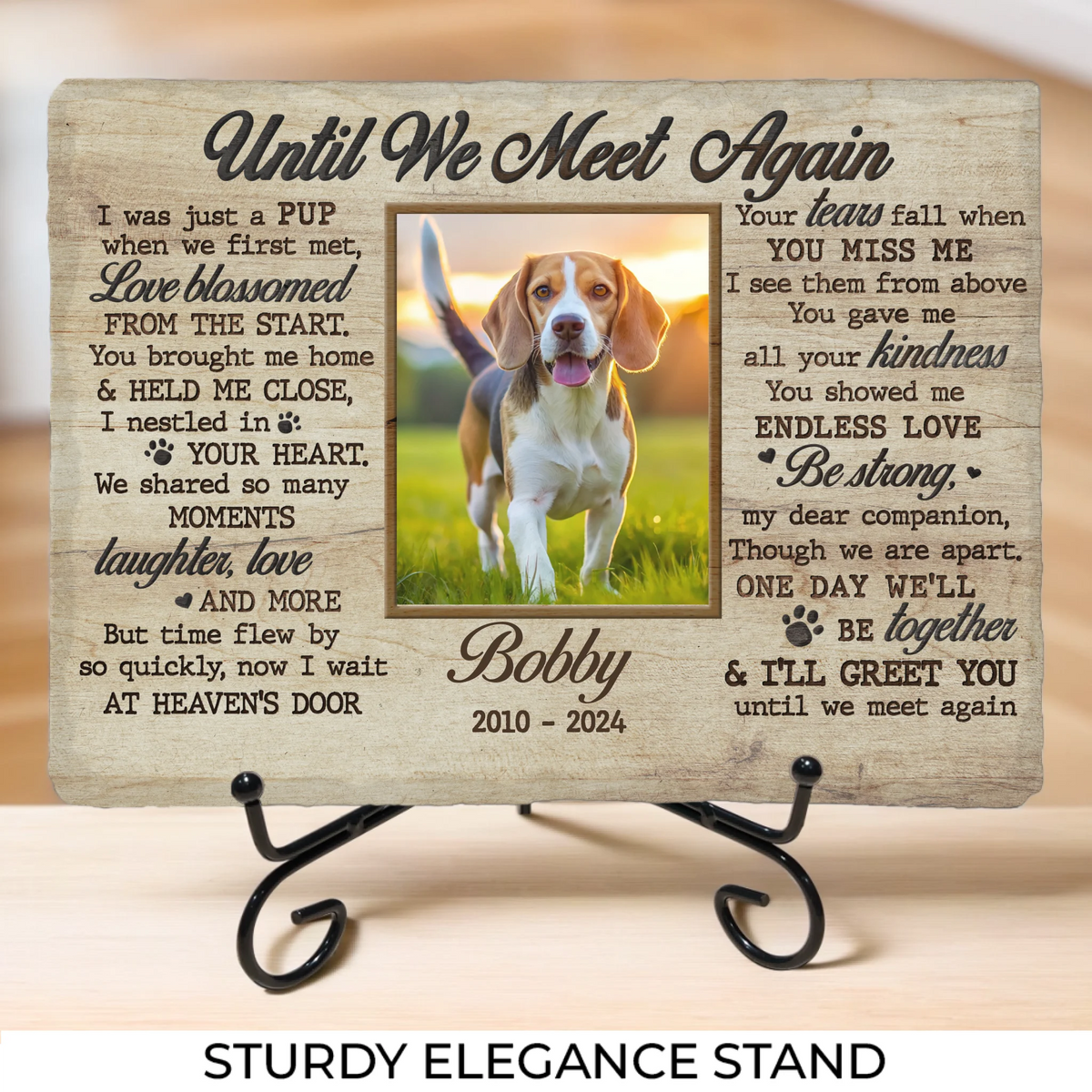 Memo Pet Personalized Custom Rectangle Shaped Stone With Stand - AMZ, New Arrival