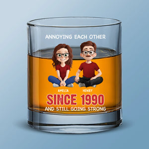 Custom Whiskey Glass - Personalized Anniversary Wedding Gifts For Husband And Wife, Him And Her - Love You, Even When You Snore