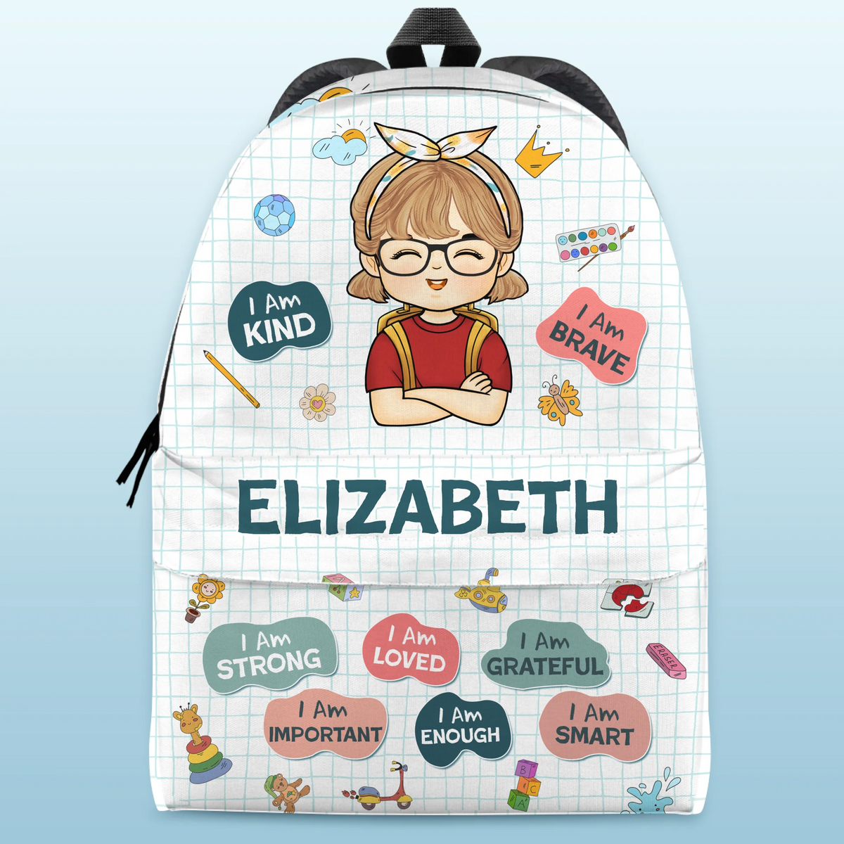 Je suis aimé - Sac à dos personnalisé pour enfant - Cadeau de rentrée scolaire pour enfant
