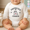 Custom Long Sleeve Baby Onesie - Personalized Baby Shower, Gender Reveal Gifts For New Moms, New Dads, New Parents, Dog Dad And Mom - Gentle Paws Guard Tiny Dreams