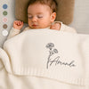 Custom Embroidered Knitted Baby Blanket - Personalized Baby Shower, Gifts For New Moms, New Dads, New Parents - Newborn Joy Lights Every Heart