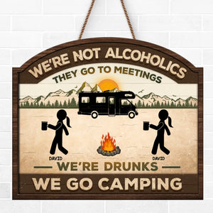 This Side Of The Campground - Camping Personalized Custom Shaped Home Decor Wood Sign - House Warming Gift For Best Friends, BFF, Camping Lovers