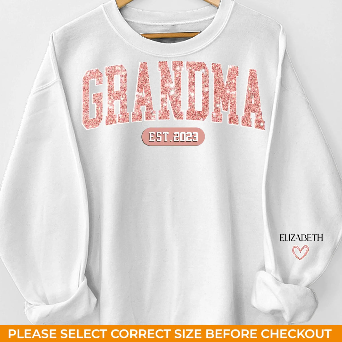 Meilleure grand-mère de tous les temps - Sweat-shirt unisexe personnalisé avec motif sur la manche - Cadeau pour maman et grand-mère