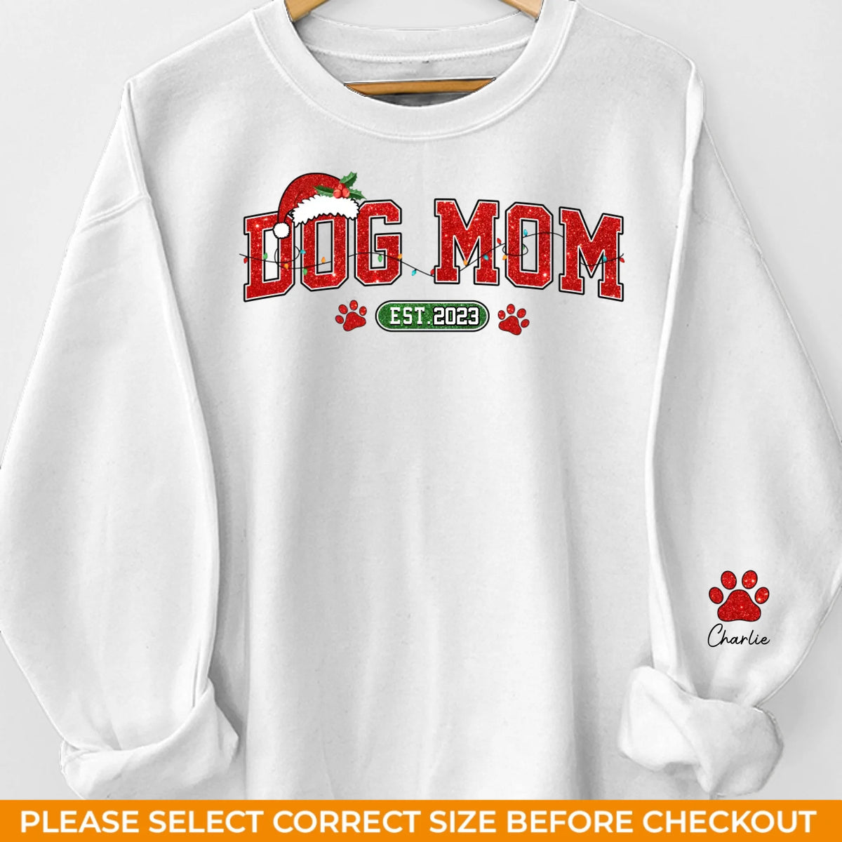 Furry Kisses And Christmas Wishes - Dog & Cat Personalized Custom Unisex Sweatshirt With Design On Sleeve - Christmas Gift For Pet Owners, Pet Lovers