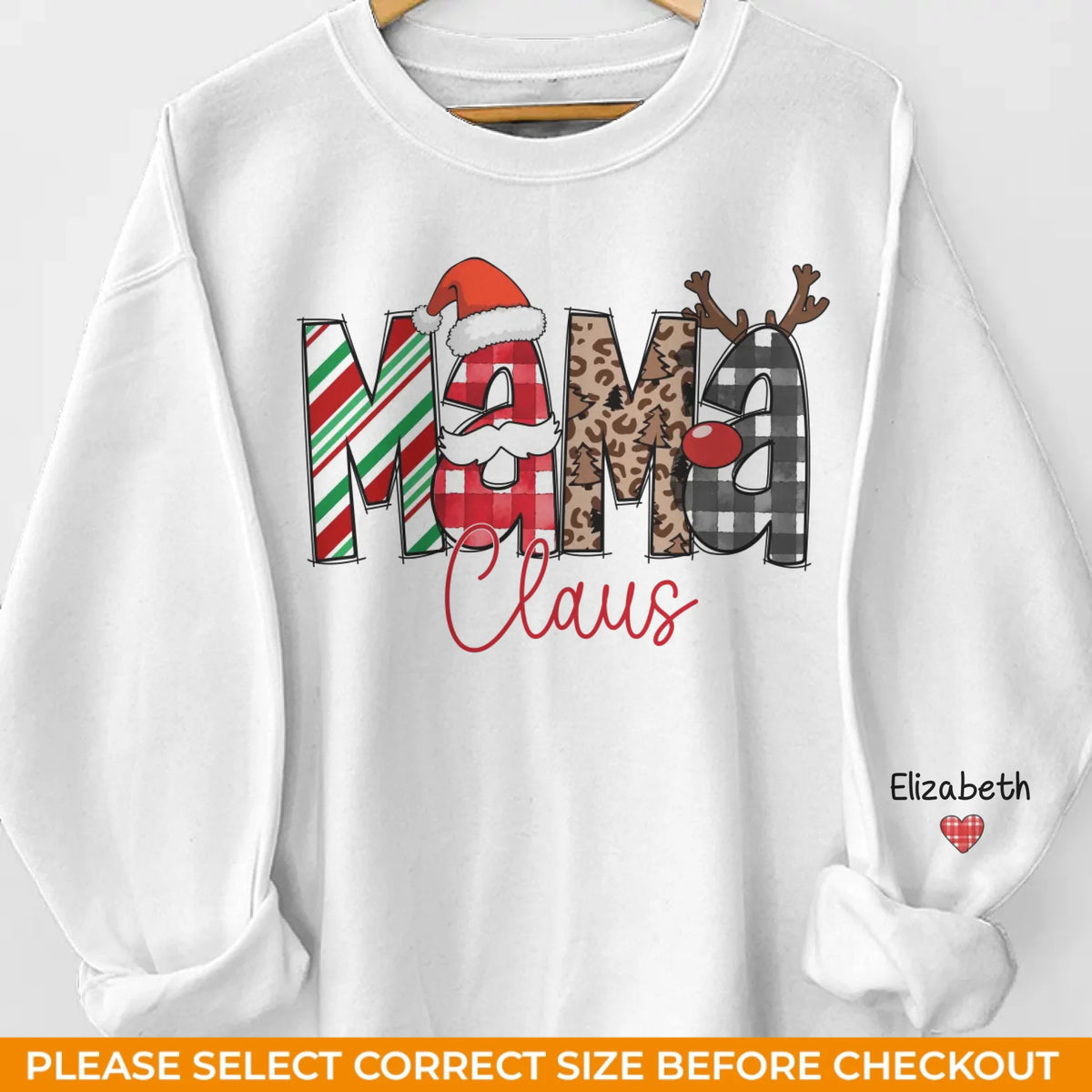 L'amour de grand-mère brille de mille feux à Noël - Sweat-shirt unisexe personnalisé avec motif sur la manche - Cadeau de Noël pour maman et grand-mère