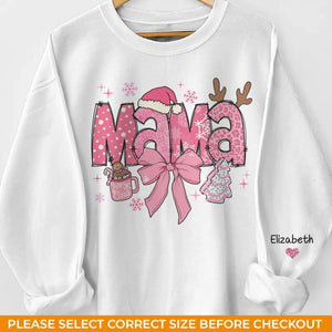 Les petits-enfants sont le soleil de la journée de grand-mère - Sweat-shirt unisexe personnalisé avec motif sur la manche - Cadeau de Noël pour maman et grand-mère
