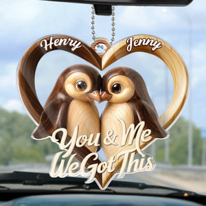 Custom Acrylic Car Ornament - Personalized Anniversary Wedding Gifts For Husband And Wife, Him And Her - Holding You Feels Like Home
