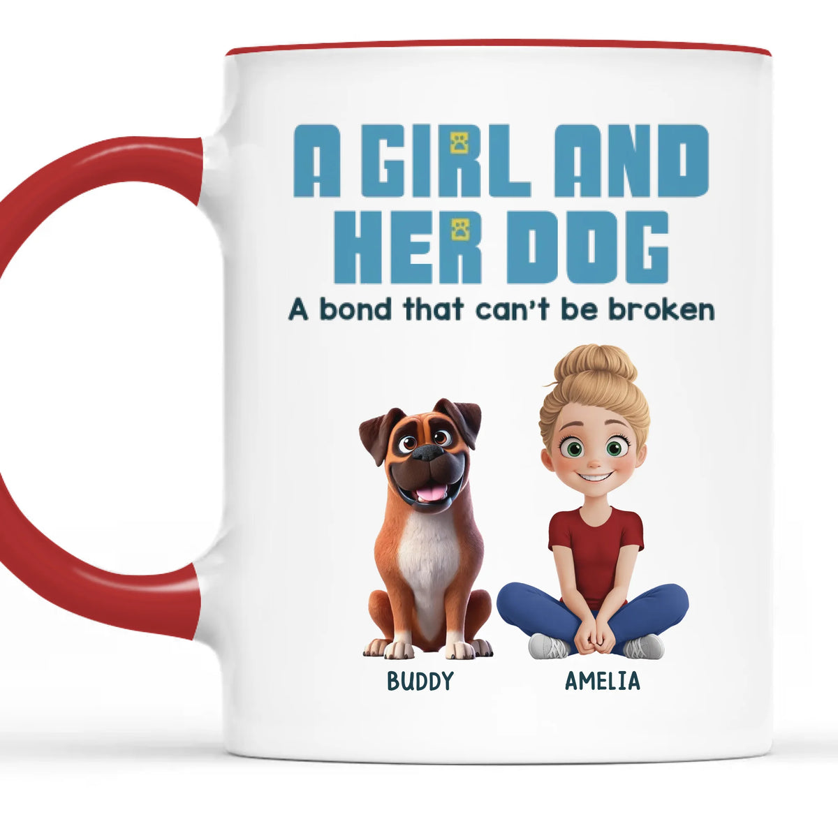 Tout ce dont vous avez besoin, c'est d'amour et d'un animal de compagnie - Tasse personnalisée avec accents pour chien - Cadeau pour les propriétaires d'animaux et les amoureux des animaux