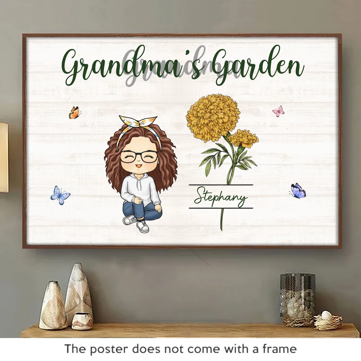 L'amour d'une grand-mère est éternel - Affiche horizontale personnalisée pour la famille - Cadeau pour grand-mère
