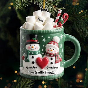 Leurs câlins sont les cadeaux les plus douillets sous le sapin - Ornement personnalisé familial - Forme personnalisée en acrylique - Cadeau de Noël pour grand-mère, grand-père