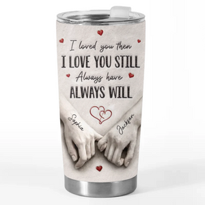 Custom Tumbler - Personalized Anniversary Wedding Gifts For Husband And Wife, Him And Her - Love Feels Right With You