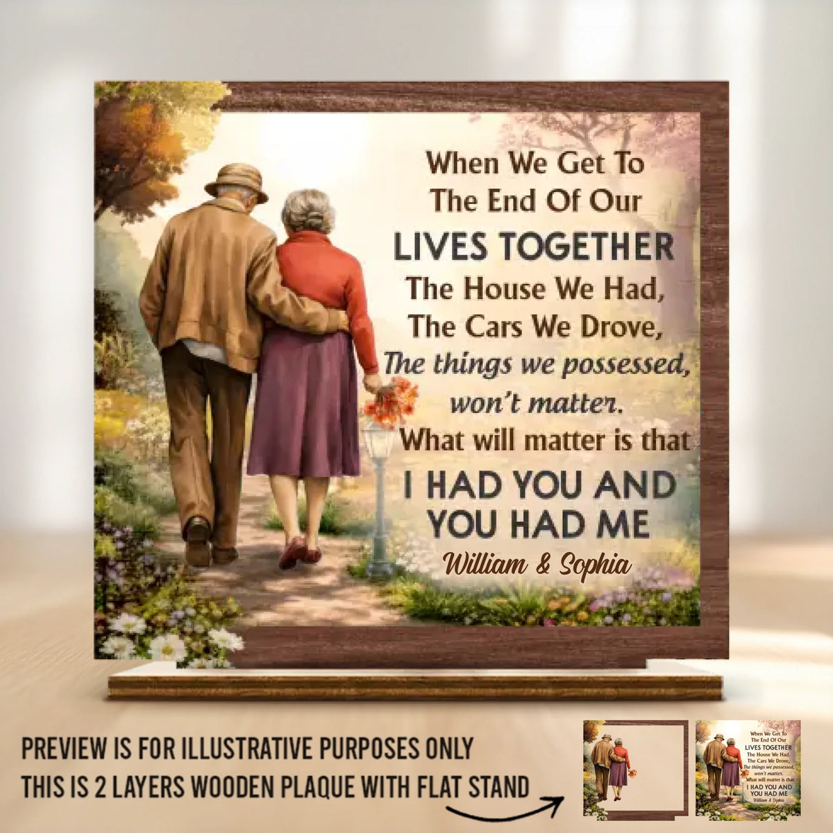 Custom 2-Layered Wooden Plaque - Personalized Anniversary Wedding Gifts For Husband And Wife, Him And Her - Better With You