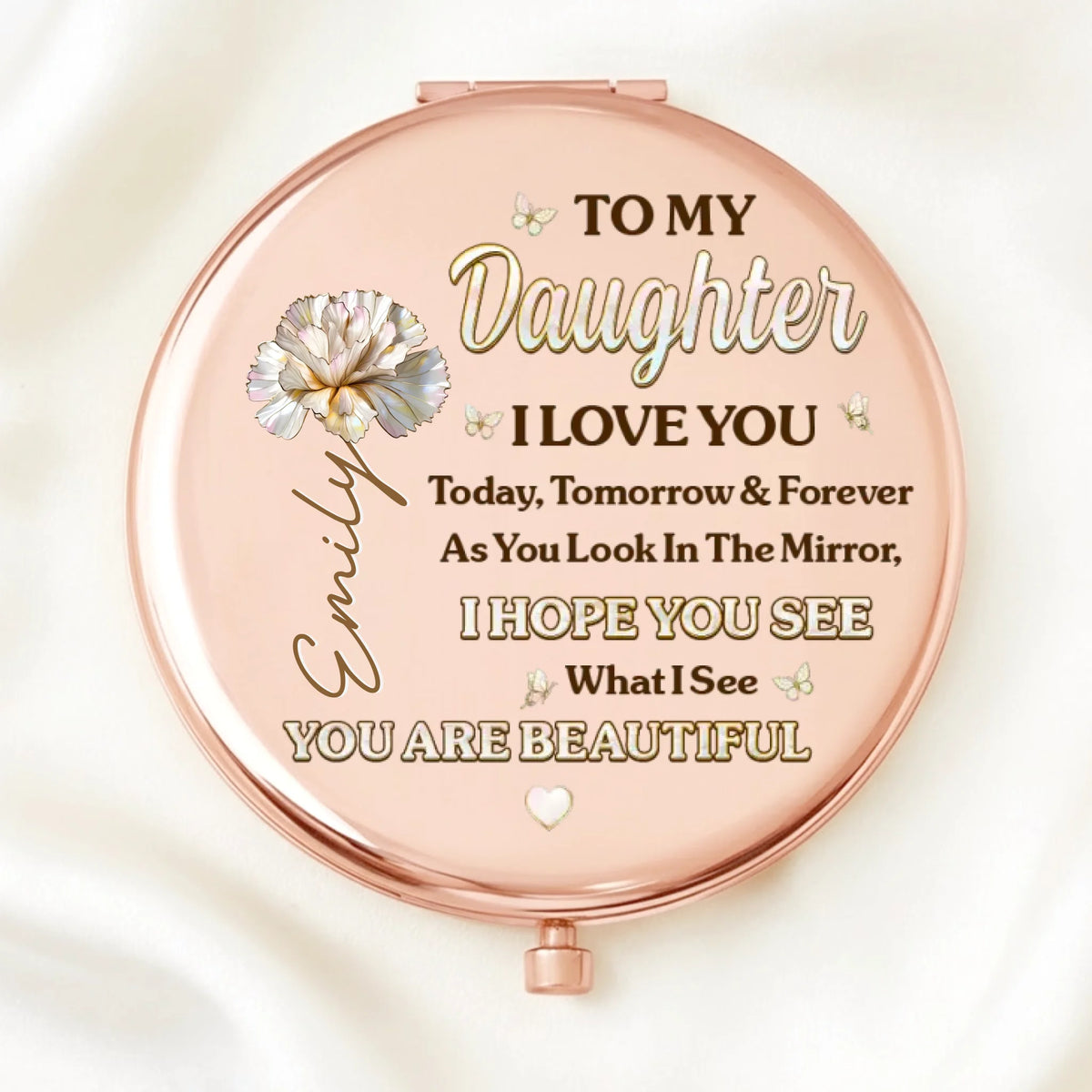 Custom Compact Mirror - Personalized Birthday Gifts For Daughter - My Forever Reason To Smile
