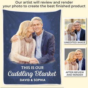 Custom Photo Blanket - Personalized Anniversary Wedding Gifts For Husband And Wife, Him And Her - Side By Side Feels Good