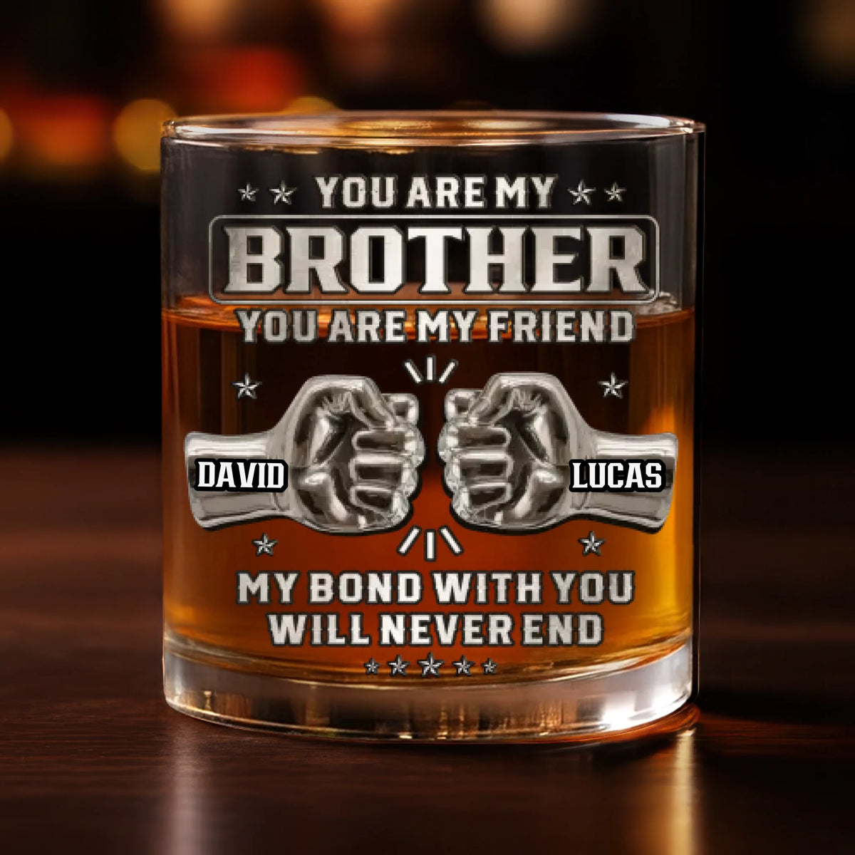 Custom Whiskey Glass - Personalized Birthday Gifts For Brother - Family By Chance, Brothers Forever