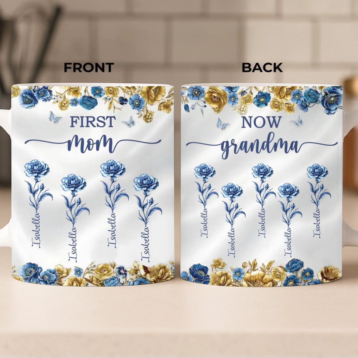 Custom Mug - Personalized Birthday Gifts For Mom, Grandma - Heart Full Of Love