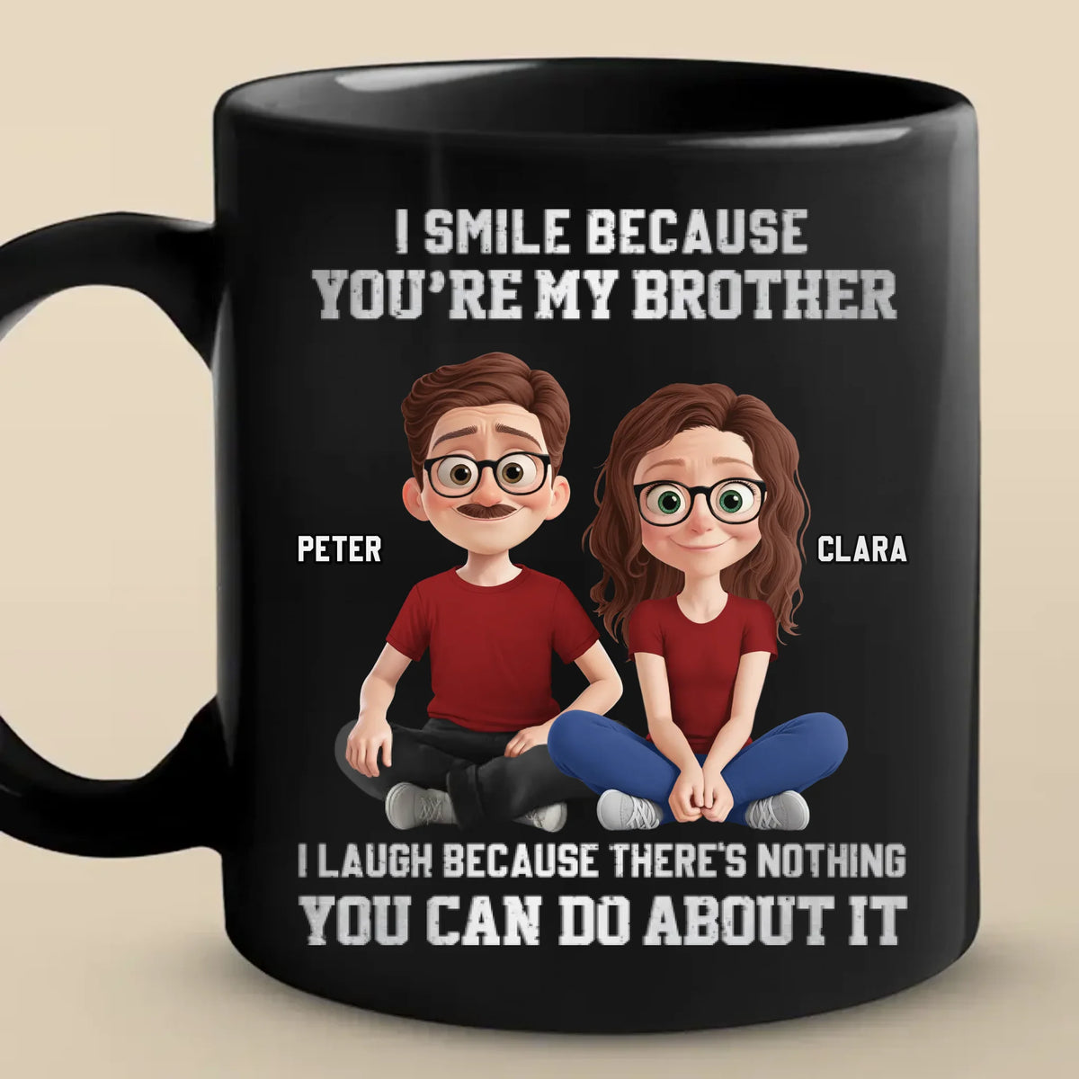 Custom Black Mug - Personalized Birthday Gifts For Brother - Chaos Runs In The Family