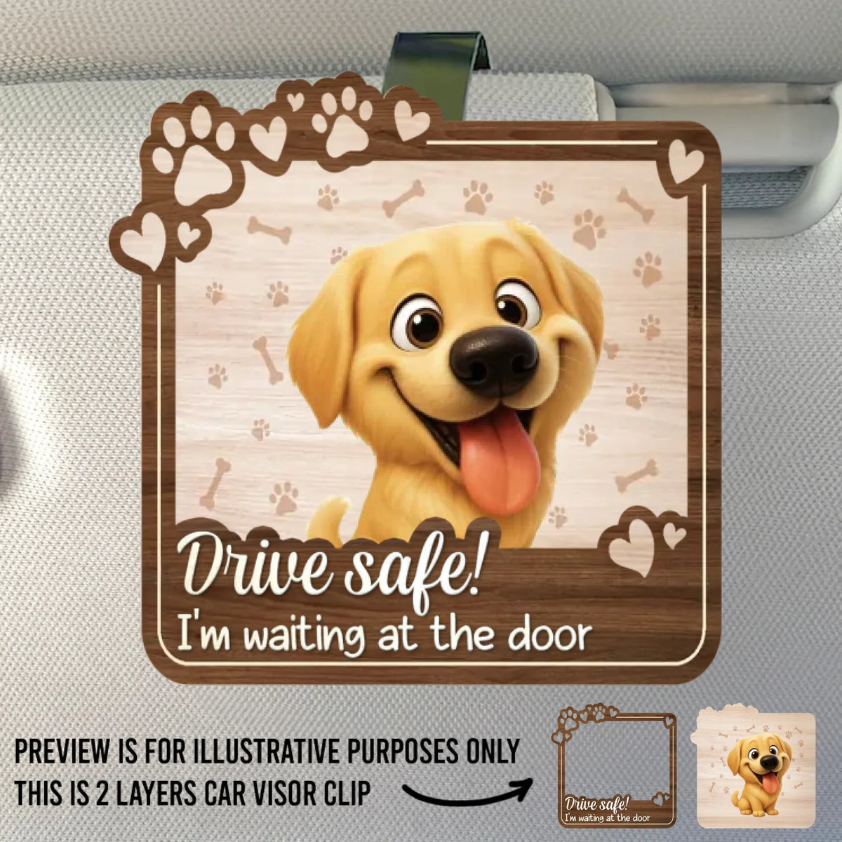 Custom Car Visor Clip - Personalized Birthday Gifts For Dog Lovers, Dog Dad And Mom - Always Come Back Home
