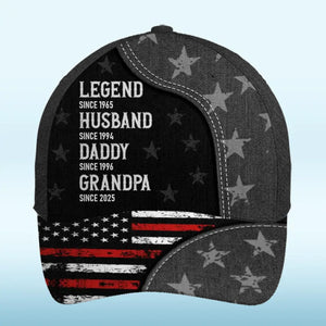 Custom Hat, All Over Print Classic Cap - Personalized 4th Of July Gifts For Dad, Grandpa - Another Year Legendary