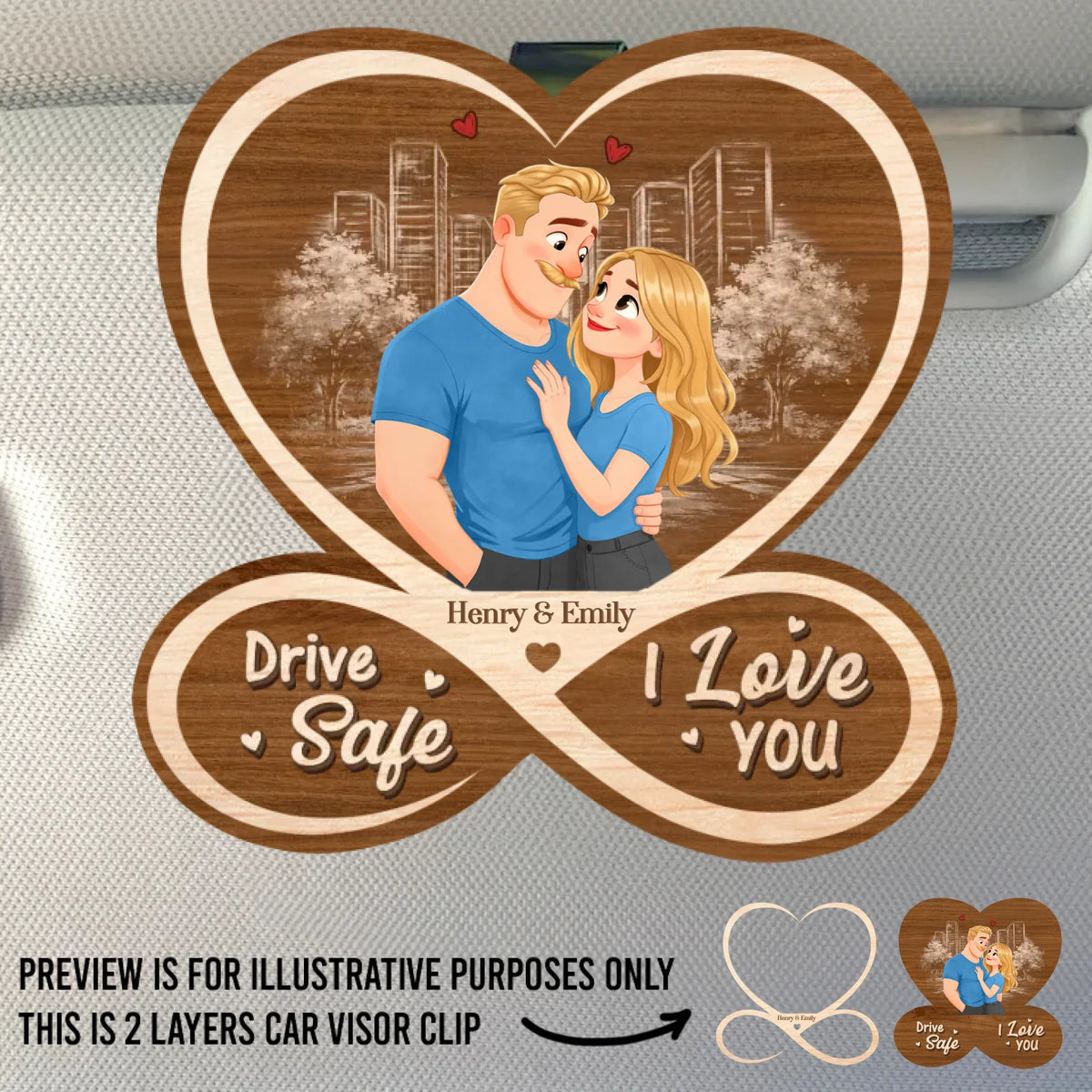 Custom Car Visor Clip - Personalized Anniversary Wedding Gifts For Husband And Wife, Him And Her - You Make Life Feel Balanced