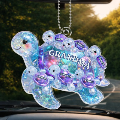 Custom Acrylic Car Ornament - Personalized Mother's Day Gifts For Mom, Grandma - Heart To Heart