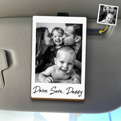 Custom Photo Car Visor Clip - Personalized Father's Day Birthday Gifts For Mom, Dad, Brother, Sister, Kids - Love You More
