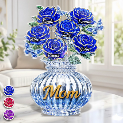 Custom Acrylic Plaque - Personalized Mother's Day Birthday Gifts For Mom, Grandma - Love Shines In Blue