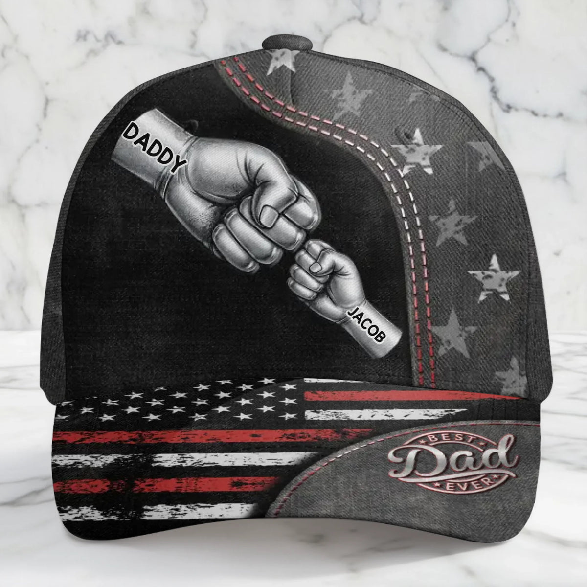 Custom Hat, All Over Print Classic Cap - Personalized Birthday Gifts For Dad, Grandpa - Grandpa Love Stands Tall