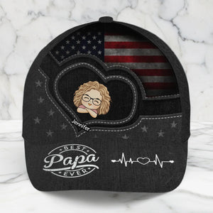 Custom Hat, All Over Print Classic Cap - Personalized 4th Of July Gifts For Dad, Grandpa - Strong And Free