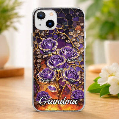 Custom Clear Phone Case - Personalized Mother's Day Birthday Gifts For Mom, Grandma - Happiness Is  Being With You