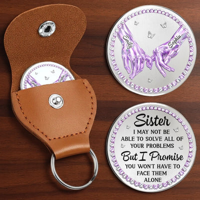 Custom Pocket Hug - Personalized Best Friend Birthday Gifts For Women, Besties, Sisters, BFF - Ride Or Die Sister