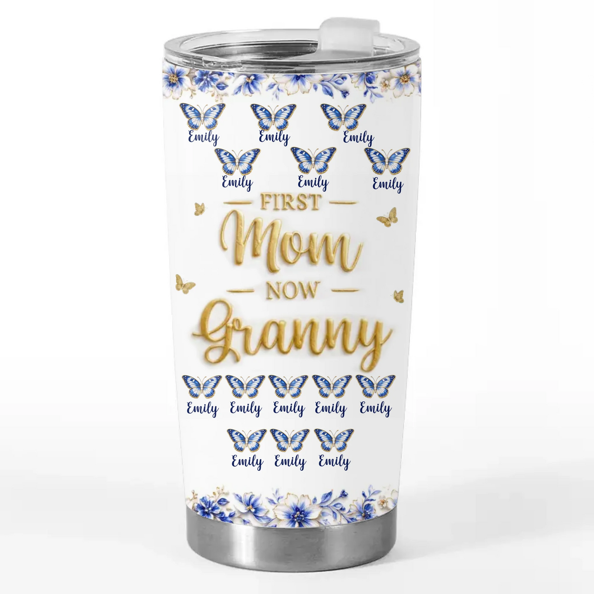 Custom Printed Tumbler - Personalized Mother's Day Gifts For Mom, Grandma  - Blessed With Mom And Grandma