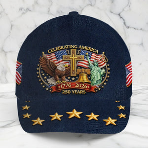 Custom Hat, All Over Print Classic Cap - Personalized America 250th Anniversary Gifts For Women, Men - Roots Of Hope And Honor