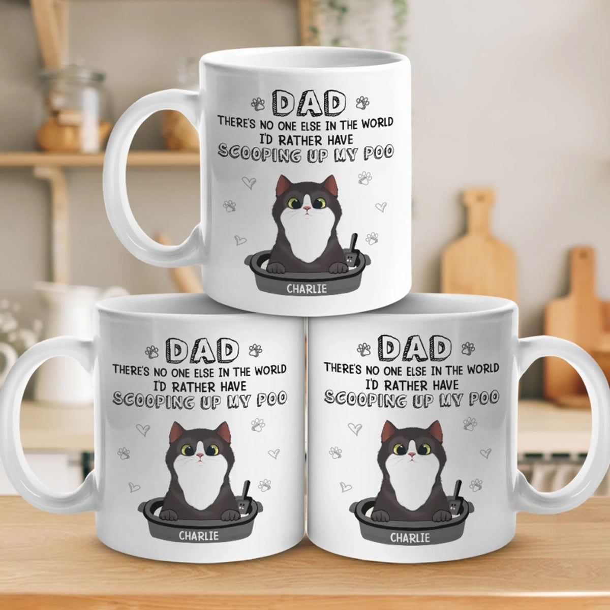 Tu occupes une place unique dans mon cœur - Mug personnalisé pour chat - Fête des pères, cadeau pour les propriétaires d'animaux de compagnie, amoureux des animaux