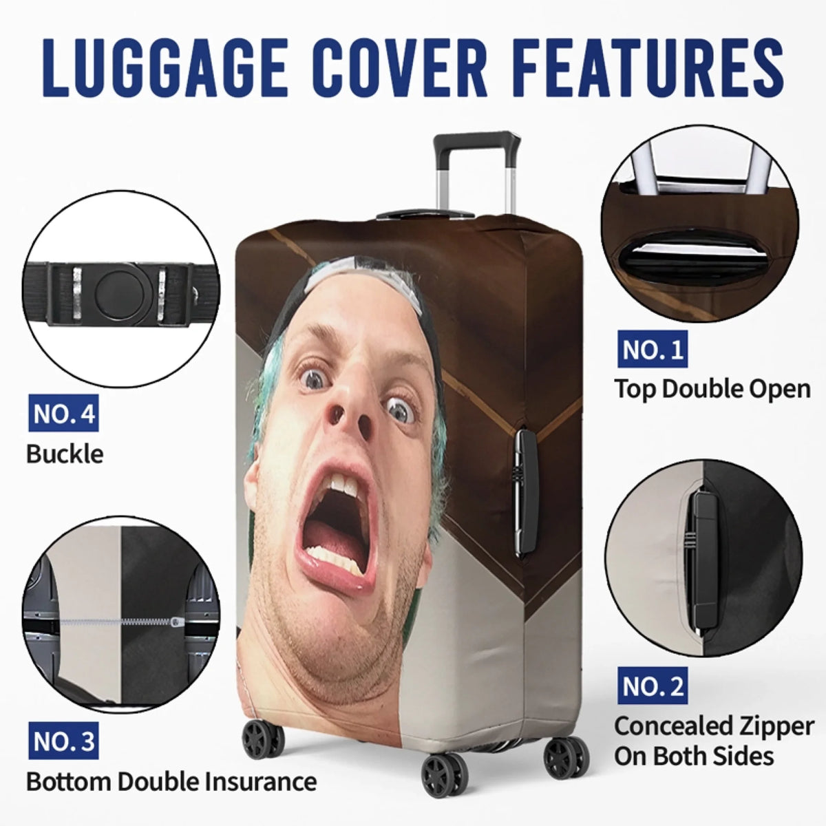 Photo personnalisée : tout ce dont vous avez besoin, c'est d'amour et d'un passeport - Housse de bagage personnalisée pour voyage - Cadeau pour les vacances d'été, cadeau pour les amateurs de voyages d'aventure