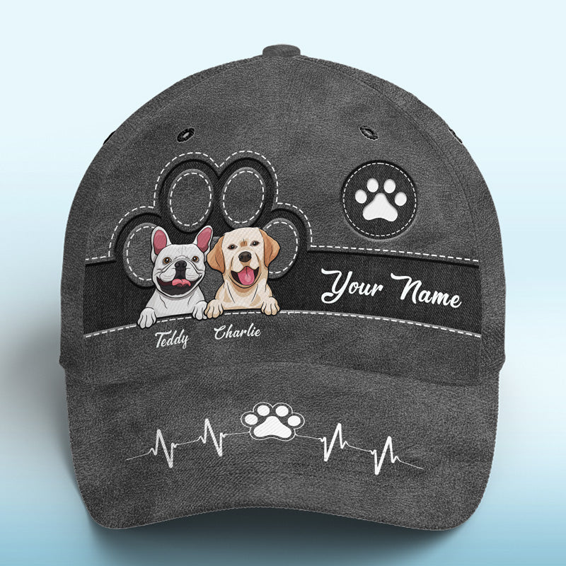 Casquette personnalisée « Keep Calm And Love Dogs » noire pour chien et chat, imprimé intégral, classique - Nouveauté, cadeau pour propriétaires et amoureux des animaux.
