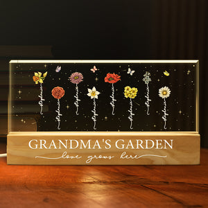 Une famille, c'est une terre créée par l'amour - Veilleuse LED 3D personnalisée en acrylique avec lettres - Cadeau pour maman, grand-mère