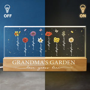 Une famille, c'est une terre créée par l'amour - Veilleuse LED 3D personnalisée en acrylique avec lettres - Cadeau pour maman, grand-mère
