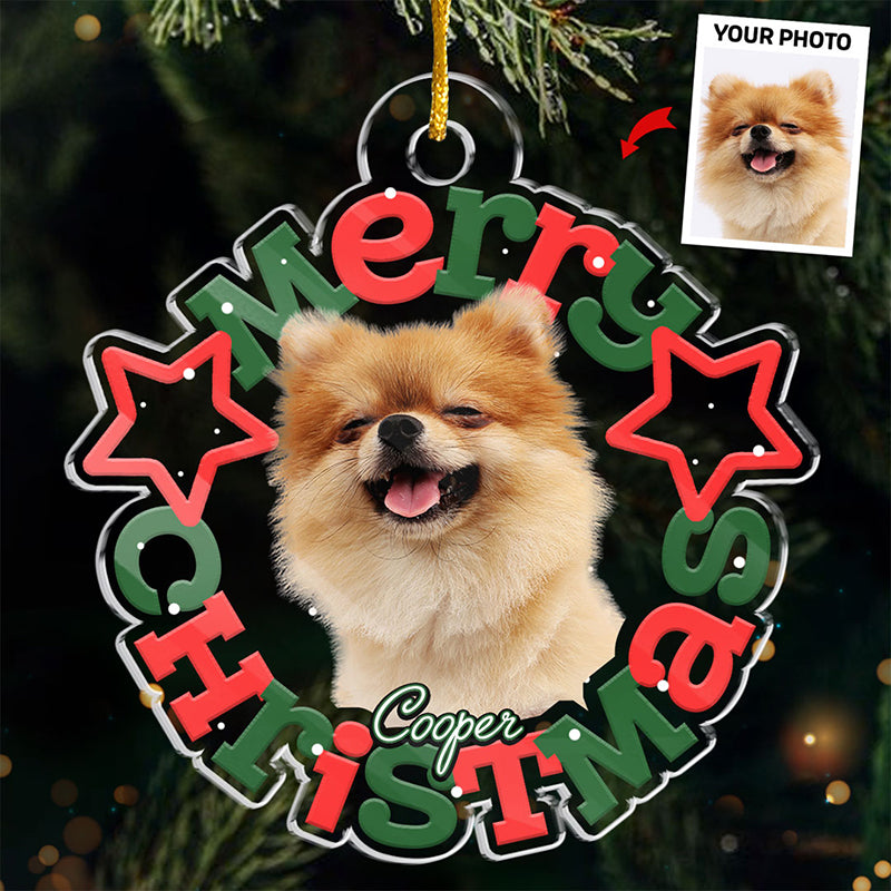 Testeur de biscuits officiel avec photo personnalisée - Décoration personnalisée pour chien et chat - Forme personnalisée en acrylique - Cadeau de Noël pour propriétaires et amoureux des animaux