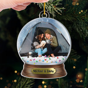 Custom Photo Making Memories One Campsite At A Time - Camping Personalized Custom Ornament - Acrylic Custom Shaped - Christmas Gift For Couple, Husband Wife, Camping Lovers