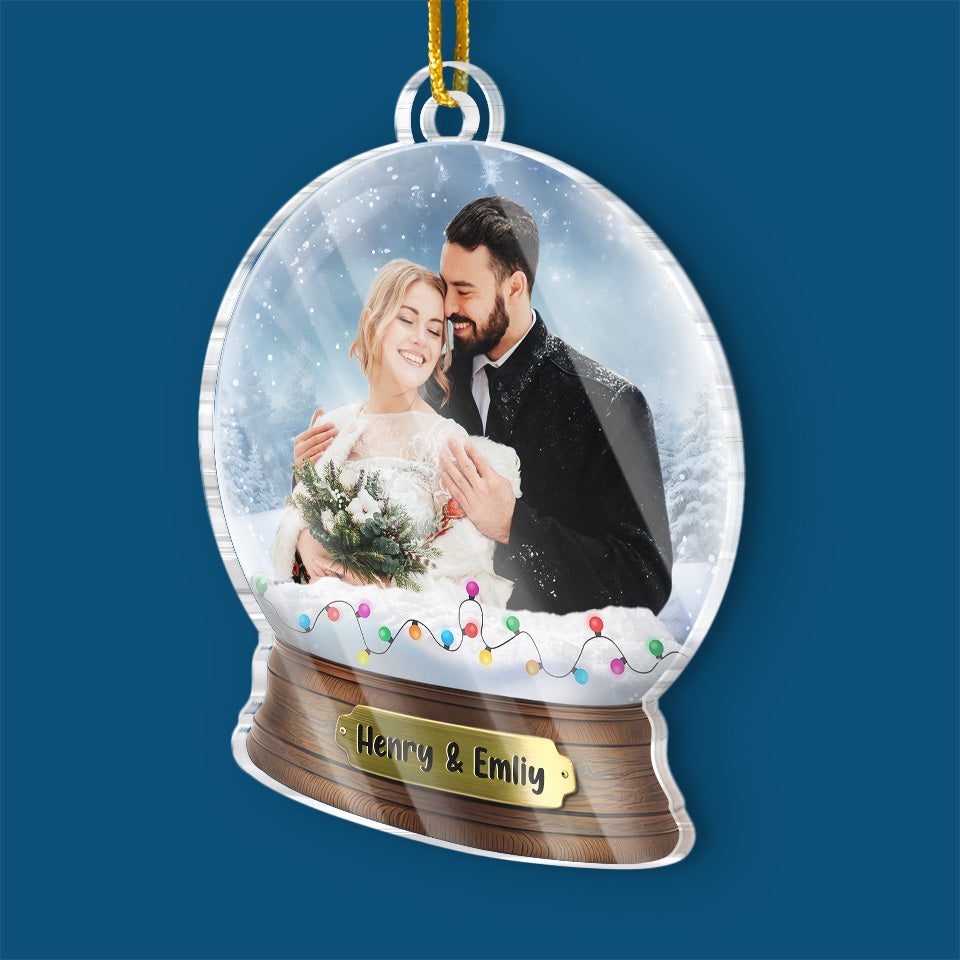 Couples photo personnalisés qui rient ensemble et durent ensemble - Ornement personnalisé pour couple - Forme personnalisée en acrylique - Cadeau de Noël pour mari et femme, anniversaire