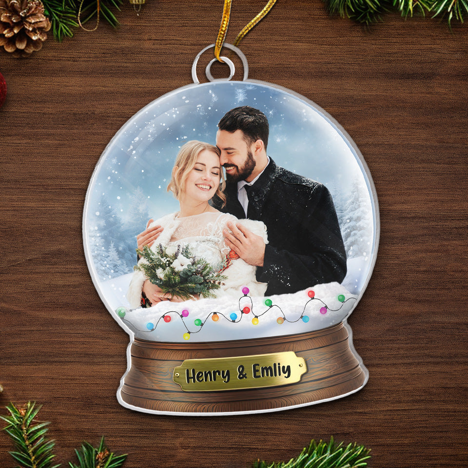 Couples photo personnalisés qui rient ensemble et durent ensemble - Ornement personnalisé pour couple - Forme personnalisée en acrylique - Cadeau de Noël pour mari et femme, anniversaire