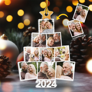 Photo personnalisée Couple Le sapin de Noël parfait - Ornement personnalisé pour couple - Forme personnalisée en acrylique - Cadeau de Noël pour mari et femme, anniversaire