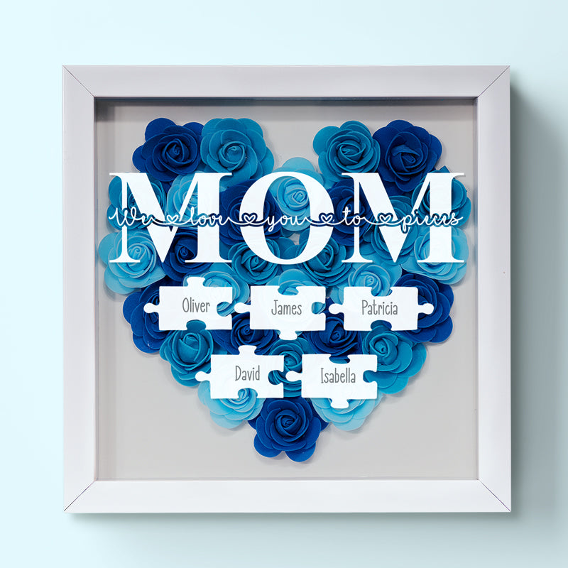 Nous t'aimons à la folie - Coffret à fleurs personnalisé pour la famille - Fête des Mères, cadeau pour maman, grand-mère