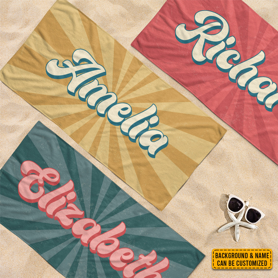 Enjoy The Waves - Family Personalized Custom Beach Towel - Summer Vacation Gift, Gift For Family Members