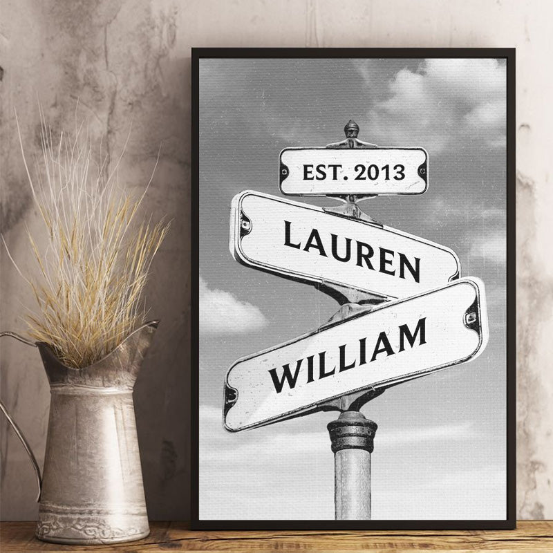 Là où il y a de l'amour, il y a de la vie - Affiche verticale personnalisée pour couple - Cadeau pour mari et femme, anniversaire